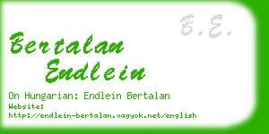 bertalan endlein business card